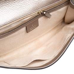 Pre Owned حقيبة كلتش غوتشي سوهو جلد محبب ذهبي