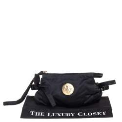 Pre Owned حقيبة كلتش غوتشي حمالة معصم هيستريا صغيرة ساتان أسود