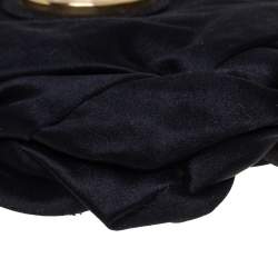 Pre Owned حقيبة كلتش غوتشي حمالة معصم هيستريا صغيرة ساتان أسود