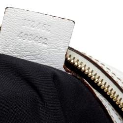 Pre Owned حقيبة كتف غوتشي كابري جلد أبيض سلسلة وسحاب