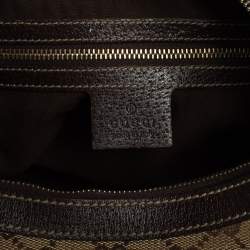 Pre Owned Gucci Brown/Beige GG Canvas and Leather Baguette