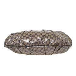 Pre Owned Gucci Blue/Grey GG Crystal Coated Canvas Hysteria Hobo