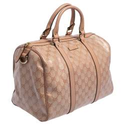 مملوكة مسبقًا Gucci Blush Pink GG Crystal Coated Canvas Medium Joy Boston Bag