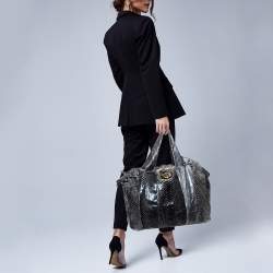 Gucci Black Python Large Hysteria Tote