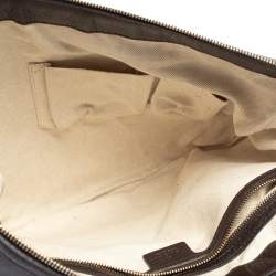 Pre Owned Gucci Brown Leather Medium Vintage Web Messenger Bag