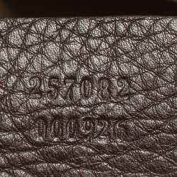 Pre Owned Gucci Brown Leather Medium Vintage Web Messenger Bag