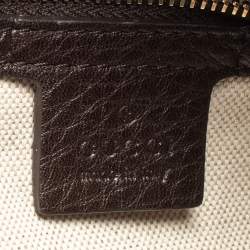 Pre Owned Gucci Brown Leather Medium Vintage Web Messenger Bag