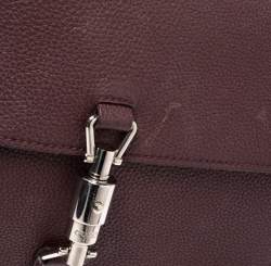 Pre Owned Gucci Maroon Soft Pebbled Leather Jackie Flap Shoulder Bag