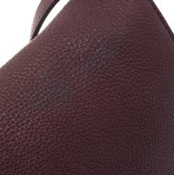 Pre Owned Gucci Maroon Soft Pebbled Leather Jackie Flap Shoulder Bag