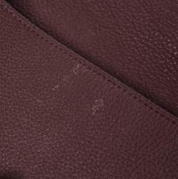 Pre Owned Gucci Maroon Soft Pebbled Leather Jackie Flap Shoulder Bag