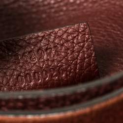 Pre Owned Gucci Maroon Soft Pebbled Leather Jackie Flap Shoulder Bag