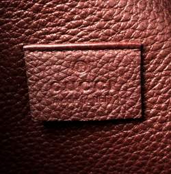 Pre Owned Gucci Maroon Soft Pebbled Leather Jackie Flap Shoulder Bag