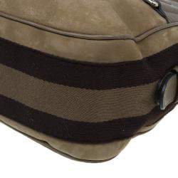 Pre Owned Gucci Brown Leather Medium Web Horsebit Heritage Hobo