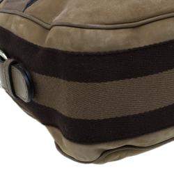 Pre Owned Gucci Brown Leather Medium Web Horsebit Heritage Hobo