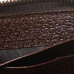 مملوكة مسبقًا Gucci Beige/Ebony GG Canvas and Leather Zip Around Wallet