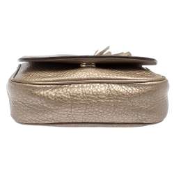 Pre Owned حقيبة كروس غوتشي سوهو سلسلة جلد ذهبي ميتاليك