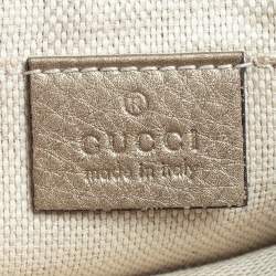 Pre Owned حقيبة كروس غوتشي سوهو سلسلة جلد ذهبي ميتاليك