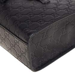 مم لوكة مسبقًا Gucci Black Guccissima Leather Medium Emily Shoulder Bag