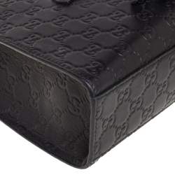 مملوكة مسبقًا Gucci Black Guccissima Leather Medium Emily Shoulder Bag