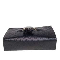 مملوكة مسبقًا Gucci Black Guccissima Leather Medium Emily Shoulder Bag