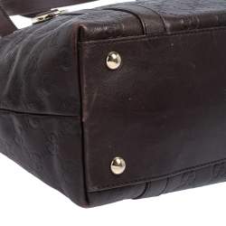 مملوكة مسبقًا Gucci Dark Brown Guccissima Leather Medium Abbey Tote