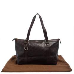 مملوكة مسبقًا Gucci Dark Brown Guccissima Leather Medium Abbey Tote