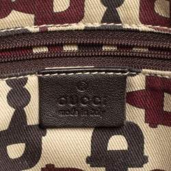 مملوكة مسبقًا Gucci Dark Brown Guccissima Leather Medium Abbey Tote