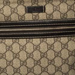 Pre Owned Gucci Beige GG Supreme Canvas Flat Messenger Bag