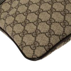 Pre Owned Gucci Beige GG Supreme Canvas Flat Messenger Bag