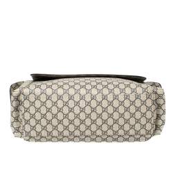 Pre Owned Gucci Beige/Blue GG Supreme Canvas Messenger Diaper Bag 