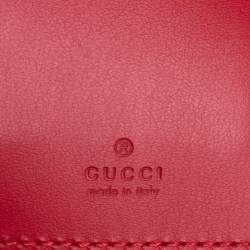 Pre Owned Gucci Red Matelasse Leather Mini GG Marmont Torchon Bucket Bag      