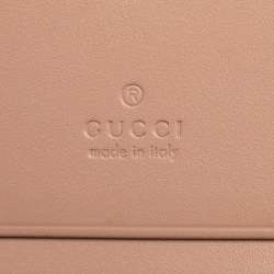مملوكة مسبقًا Gucci Blush Pink Guccissima Leather Bow Compact Wallet