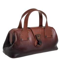 Pre Owned حقيبة غوتشي بولر جلد أومبريه بني