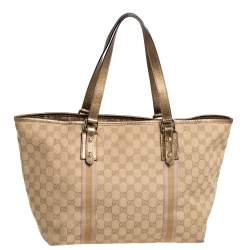 Pre Owned Gucci Beige GG Canvas Jolicoeur Tote 
