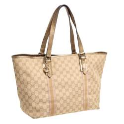 Pre Owned Gucci Beige GG Canvas Jolicoeur Tote 