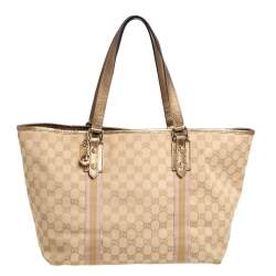Pre Owned Gucci Beige GG Canvas Jolicoeur Tote 