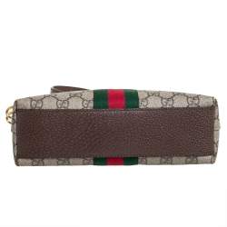 Pre Owned Gucci Beige/Ebony GG Supreme Canvas and Leather Small Ophidia Crossbody Bag