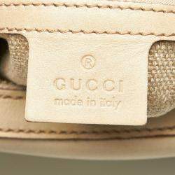 Gucci White Crest Leather Hobo Bag