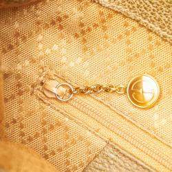 Pre Owned Gucci Brown Suede Bamboo Drawstring Backpack
