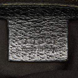 Gucci Black Canvas Fabric Nailhead Shoulder Bag