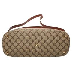 Gucci Beige/Brown GG Supreme Coated Canvas and Leather Linea A Hobo 
