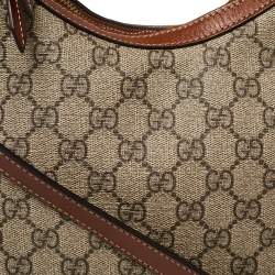 Gucci Beige/Brown GG Supreme Coated Canvas and Leather Linea A Hobo 