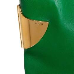 Pre Owned Gucci Green Leather Large Gucci 1970 Shoulder Bag