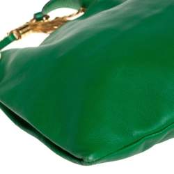 Pre Owned Gucci Green Leather Large Gucci 1970 Shoulder Bag