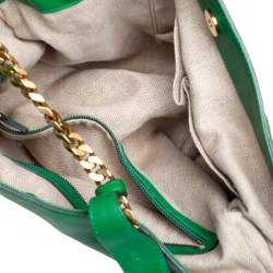 Pre Owned Gucci Green Leather Large Gucci 1970 Shoulder Bag