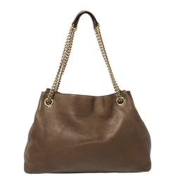 Pre Owned Gucci Brown Leather Medium Soho Tote
