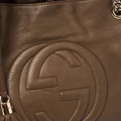 Pre Owned Gucci Brown Leather Medium Soho Tote