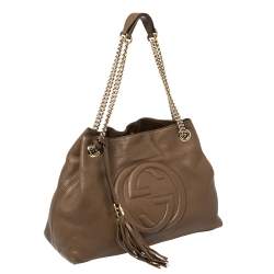 Pre Owned Gucci Brown Leather Medium Soho Tote