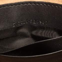 Pre Owned Gucci Brown/Black Suede and Patent Leather Ophidia Wristlet Pouch