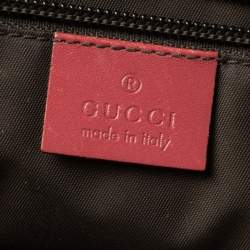 Pre Owned Gucci Dark Pink GG Imprime Coated Canvas Messenger Diaper Bag